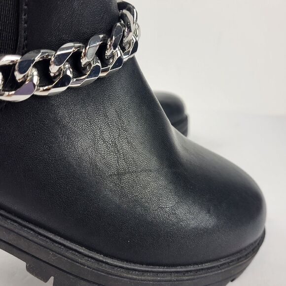 Nordstrom Margot Women’s Chelsea Ankle Boots Black Heart Chain Size 4M - Picture 5 of 13